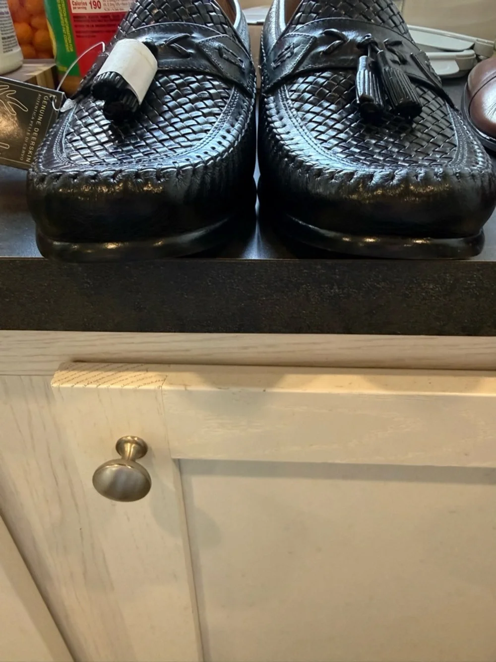 brass boot leather slip on shoes Size 11 M